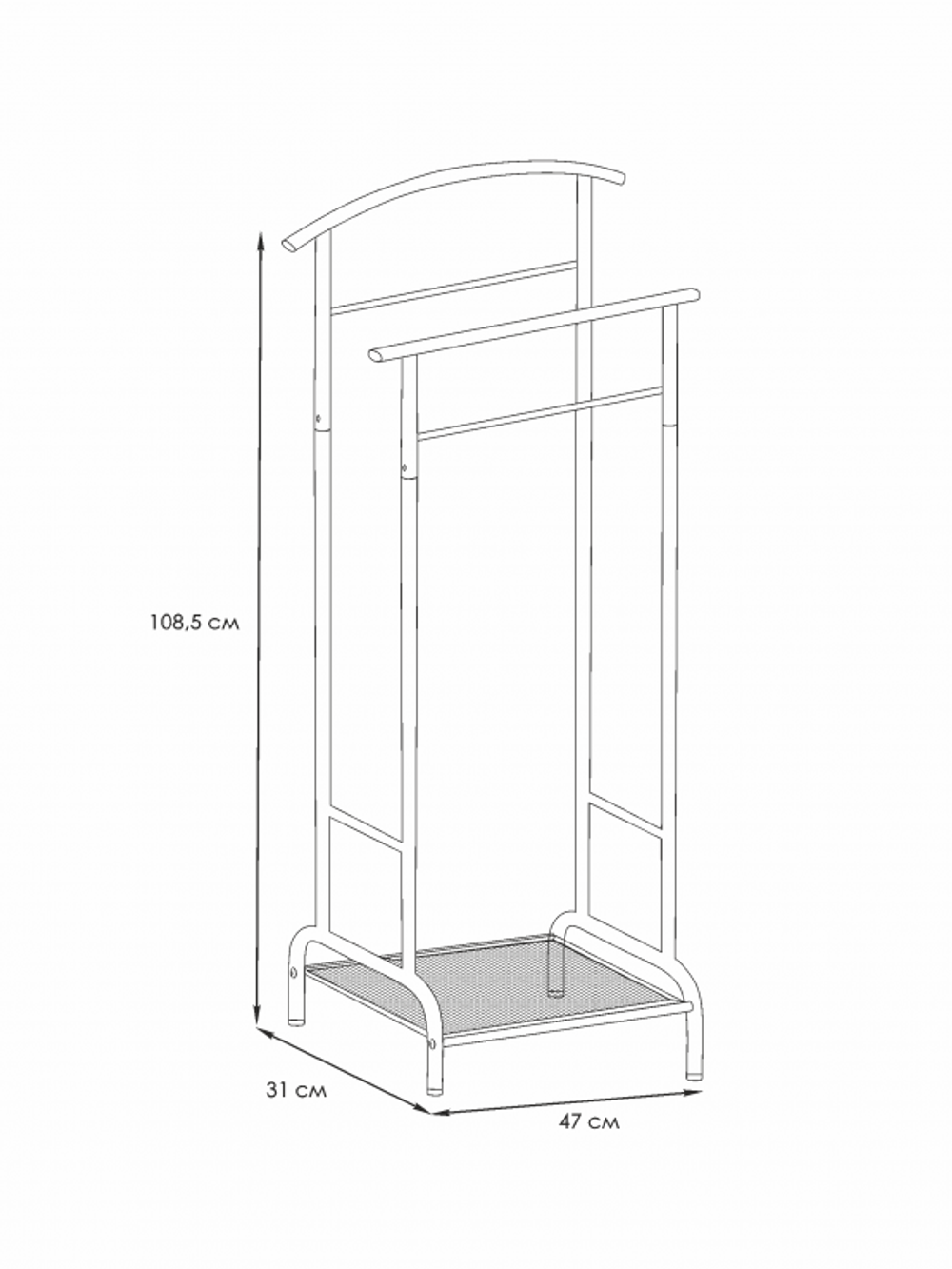 ВЕШАЛКА КОСТЮМНАЯ ЗМИ РИМИНИ 2 ЧЕРНЫЙ ВКР2 Ч