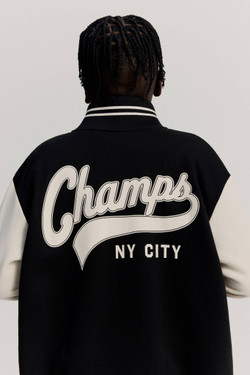 H&M Толстовка свободного кроя на молнии, черный/белый