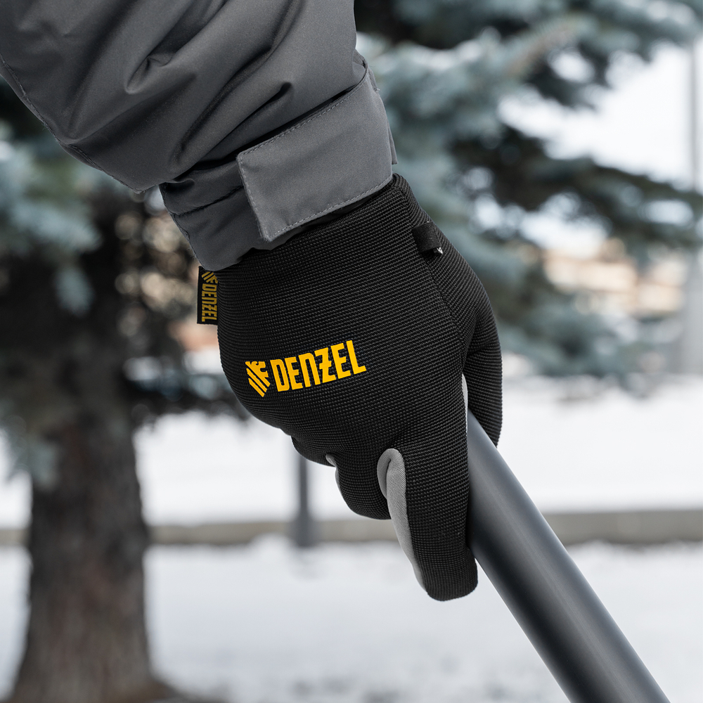 Перчатки универсальные, двойные, работа с сенсорным экраном, вязаная манжета, размер 8 Denzel