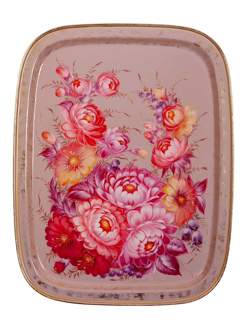 Zhostovo metal tray A19D06112430