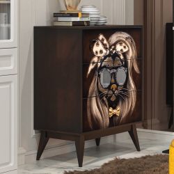 Комод Собака Микаэла с 3 ящиками Каштан
