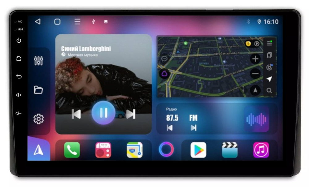 Магнитола для Toyota (внутрь отсека 230х130мм штатной рамки) - FarCar BM7040NM на Android 13, QLED, TS10, 4Гб+32Гб, CarPlay, 4G SIM-слот