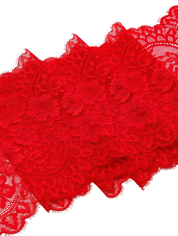 03-275 ОПТ Кружево эластичные реснички 23 см, красный 100