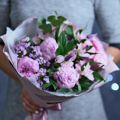 Купить Букет осенний #261 с пионами