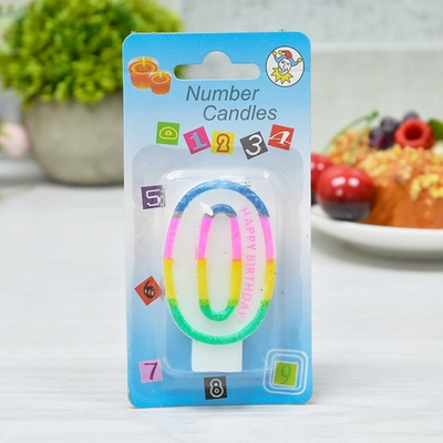 Свеча для торта цифра "0" 7см "Celebration", парафин