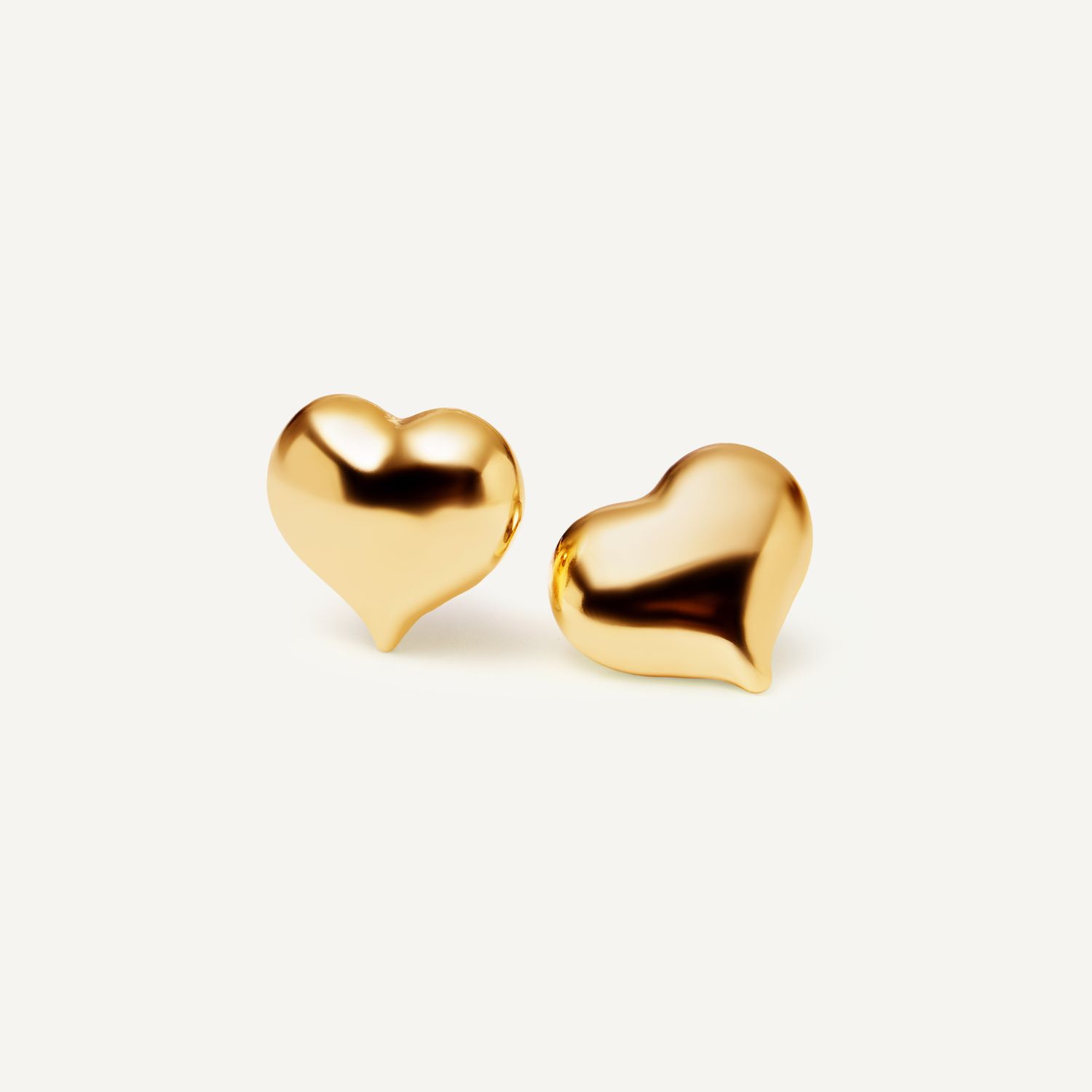 Серьги Smooth Hearts Earrings - Gold
