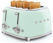 Smeg Тостер на 4 ломтика, пастельный зеленый