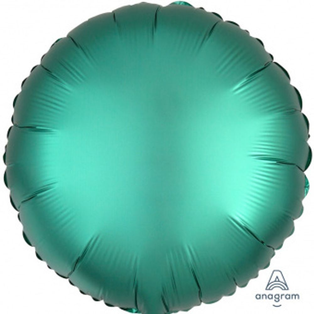 Шар-круг 18"/45 см, фольга, сатин зеленый светлый/Jade (AN) (БГ-15)