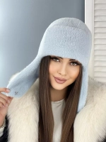 шапка зимняя ушанка из мягкого экомеха меховая