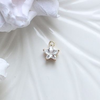 Подвеска Звезда с фианитом 10*8 мм, позолота П009
