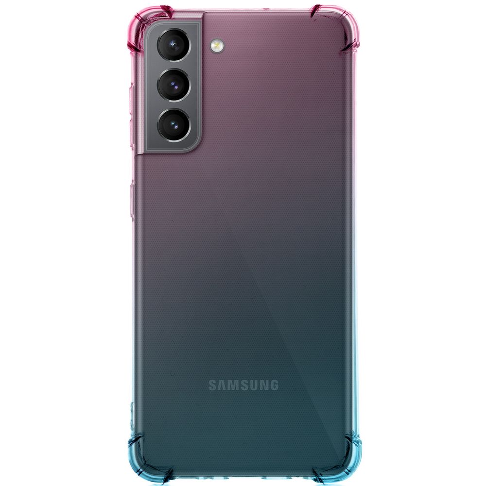 Чехол ROSCO для Samsung Galaxy S21 оптом (арт. SS-S21-HARD-TPU-PINK-BLUE)