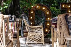 Латте, плетеное кресло из искусственного ротанга, цвет соломенный