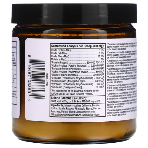 Dr. Mercola, Bark & Whiskers™, набор пищеварительных ферментов, для собак и кошек, 120 г (4,23 унции)