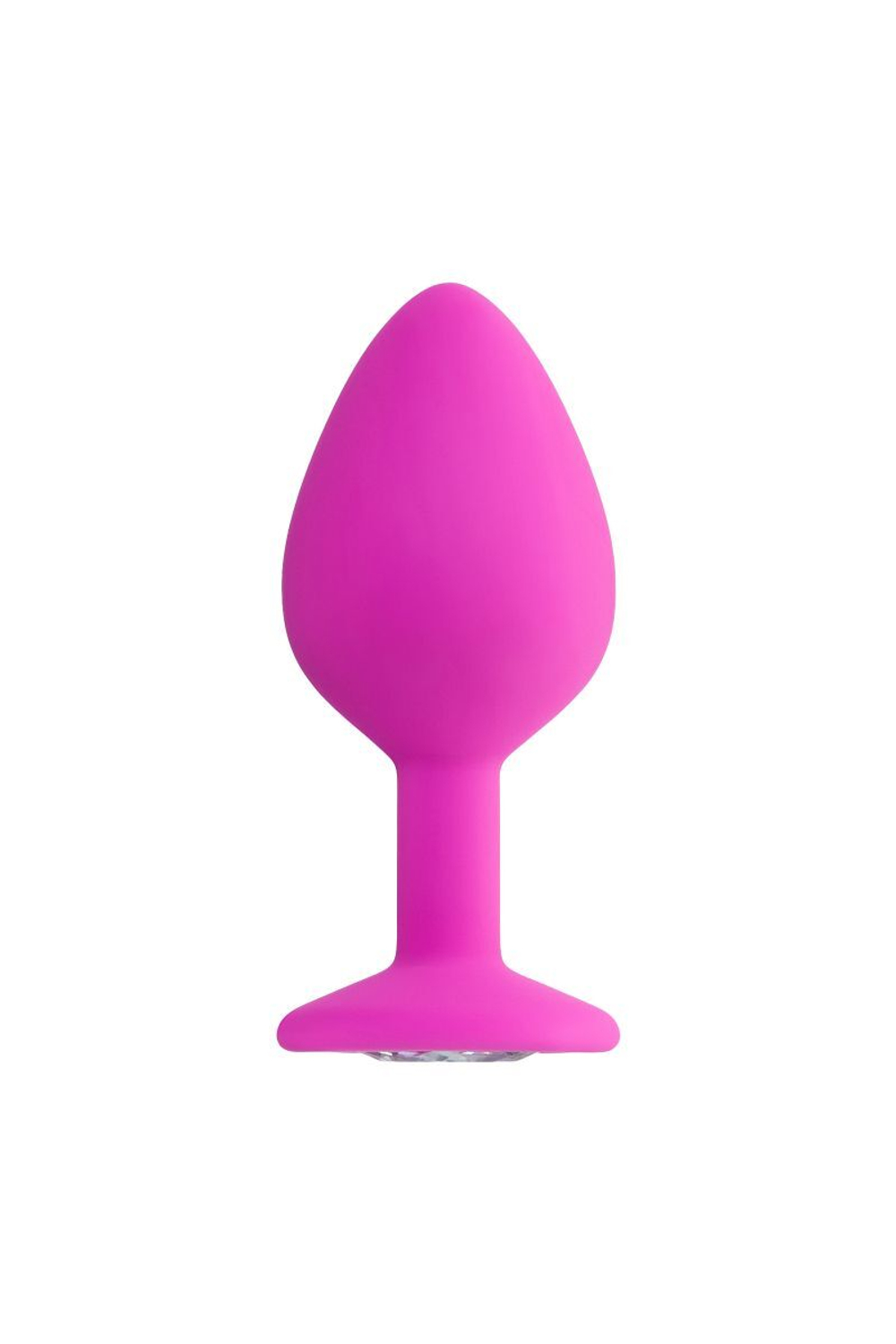 Розовая анальная втулка Brilliant с прозрачным кристаллом - 8 см. (Цвет: прозрачный)