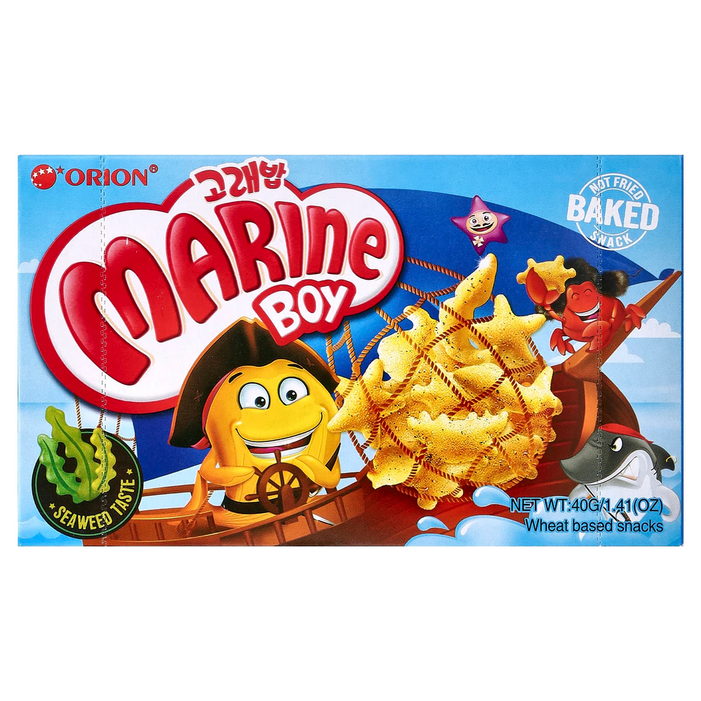 Orion, Marine Boy, снек на основе пшеницы, морские водоросли, 40 г (1,41 унции)
