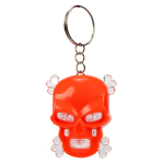 Фонарик пластиковый брелок череп 4 см, 4 цвета микс, с-30987