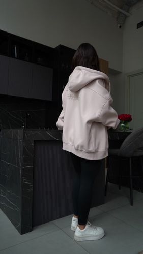 Худи на молнии в цвете пудра