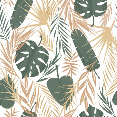 Тропический принт - монстера и пальмовые листья