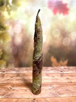 Катаная свеча желтая в змеиной коже. Творческое вдохновение и удача + ПОДАРОК