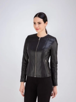 Кожаная куртка демисезонная на молнии