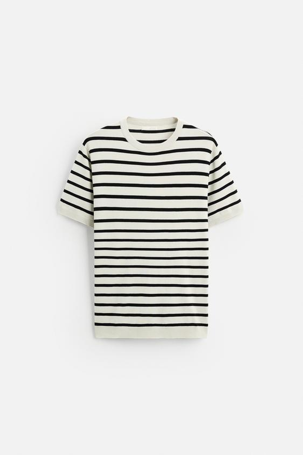 ZARA ФУТБОЛКА СВОБОДНОГО КРОЯ, БЕЛЫЙ/ЧЕРНЫЙ