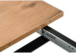 Стол раскладной Колон Лофт 120(160)х75х75 25 мм дуб делано темный / матовый черный