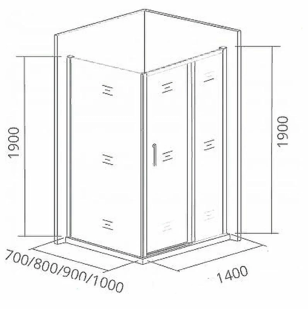 Душевой уголок Good Door Cofe WTW+SP 140х70 стекло прозрачное/профиль черный