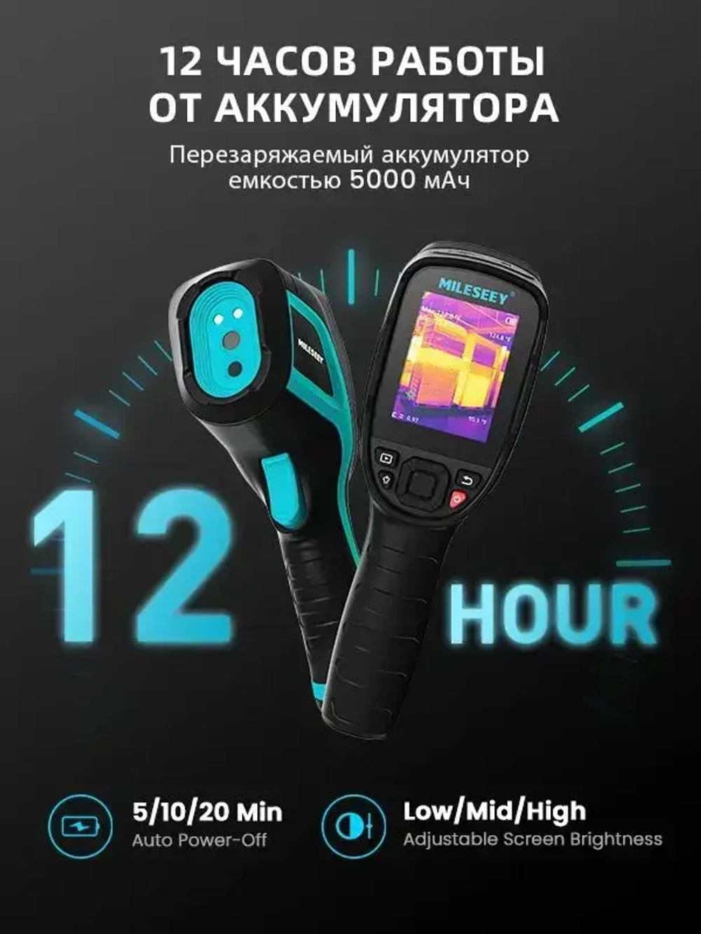 Тепловизор Mileseey TR256B 256 192, -20 C до +550 C, 2.8" HD дисплей 640 480, IP54, USB-C, Для энергоаудита, электрики, автосервиса