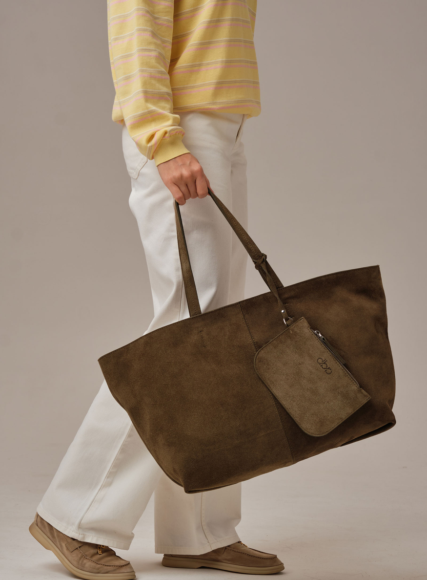 Замшевая сумка шоппер Texas DBR 31390 тундра