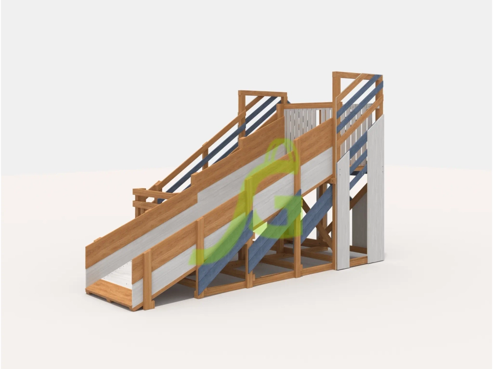 Деревянная зимняя горка "IgraGrad Snow Fox", скат 4 м мод.3