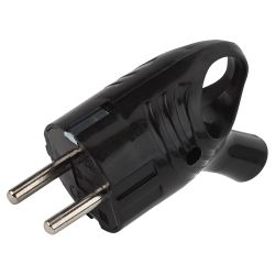 Вилка ЭРА Vx4-B с заземлением угловая с кольцом 16A черная | Штепсельные вилки и розетки