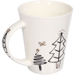 Кружка керамическая 380мл «Ёлки золотые», микс 4рисунка