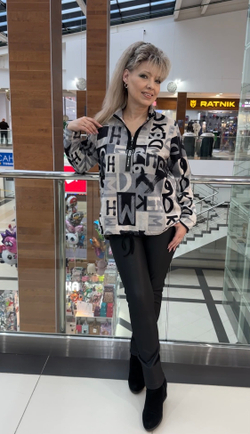 Блузон-поло из микровельвета