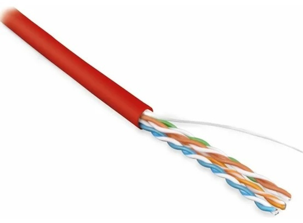 Кабель витая пара U/UTP 5 кат. 4 пары Lanmaster LAN-5EUTP-PT-LSZH-RD
