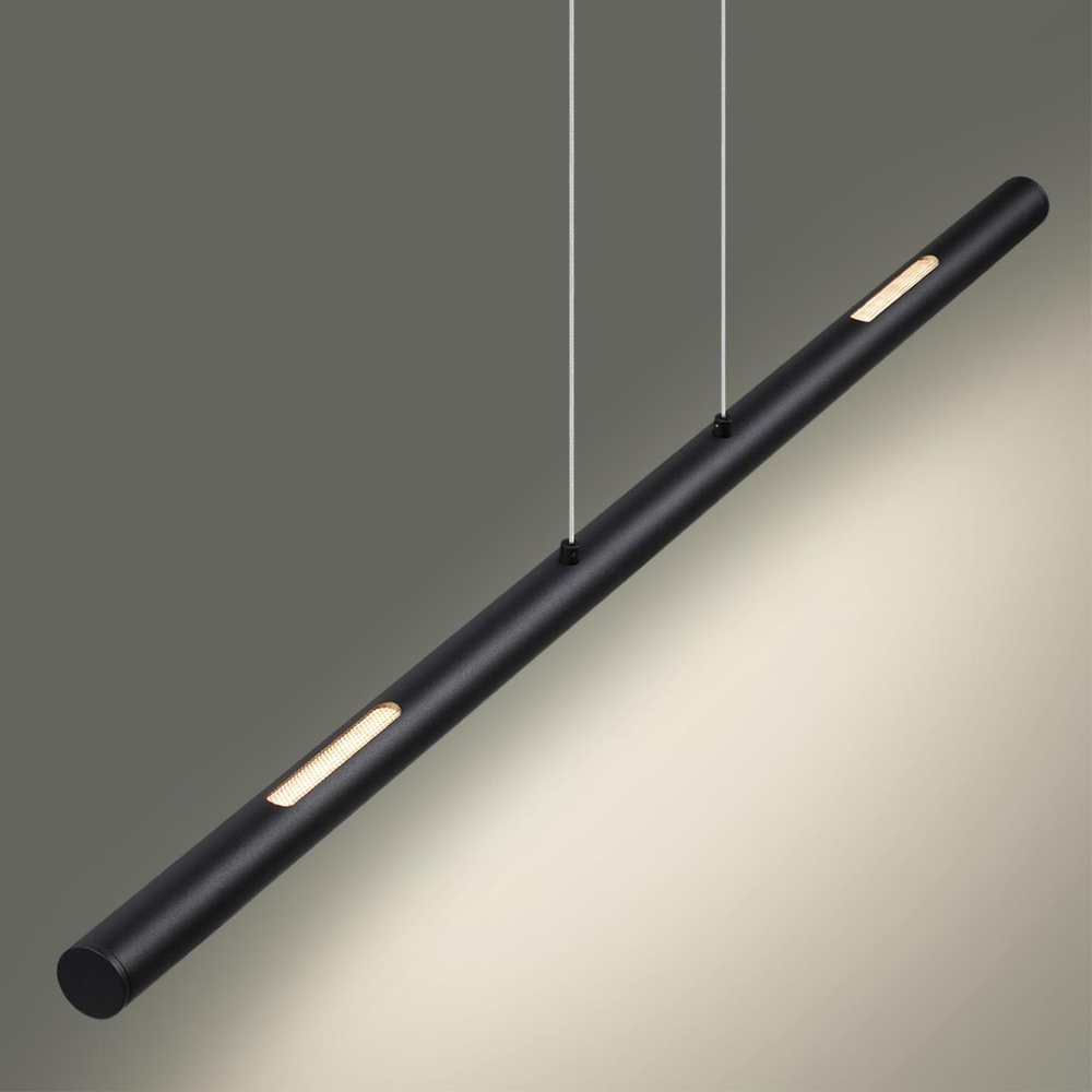 6643/45L HIGHTECH ODL24 301 черный/металл/акрил Подвесной светильник IP20 LED 49W 3000K 220V MALI