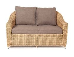 "Кон Панна" диван из искусственного ротанга двухместный, цвет соломенный
