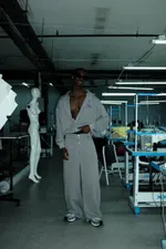 Брюки VNVA трикотажные светло-серые