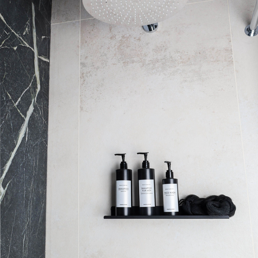 Полка MetaDec Plain настенная прямая, 40х10см черная, металл, 1шт