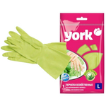 Перчатки резиновые с хлопковым напылением, пропитка Алоэ (XL) YORK
