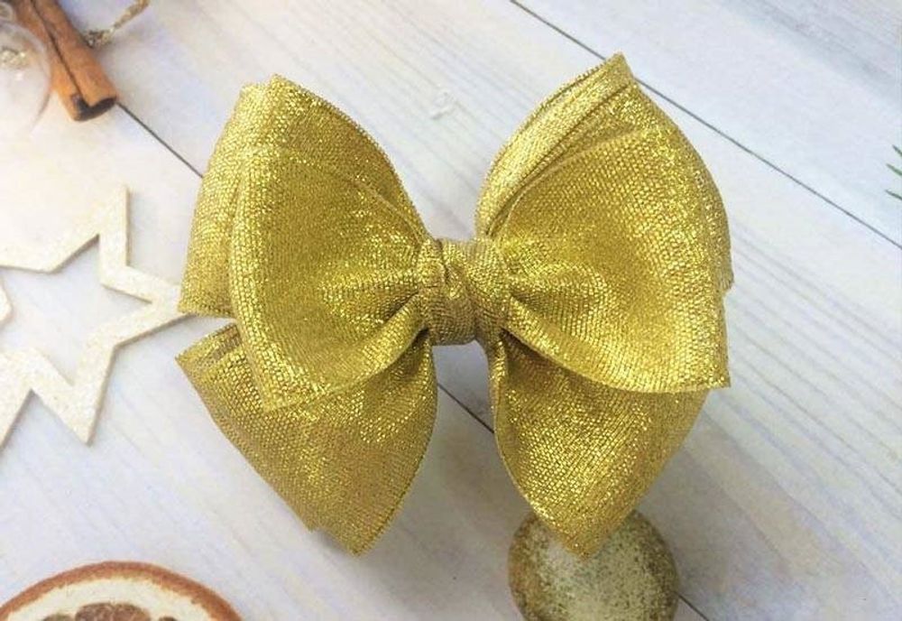 Лента Парча (1,2 см*22,85 м) Мерцающий блеск, Золото, Металлик, 1 шт.