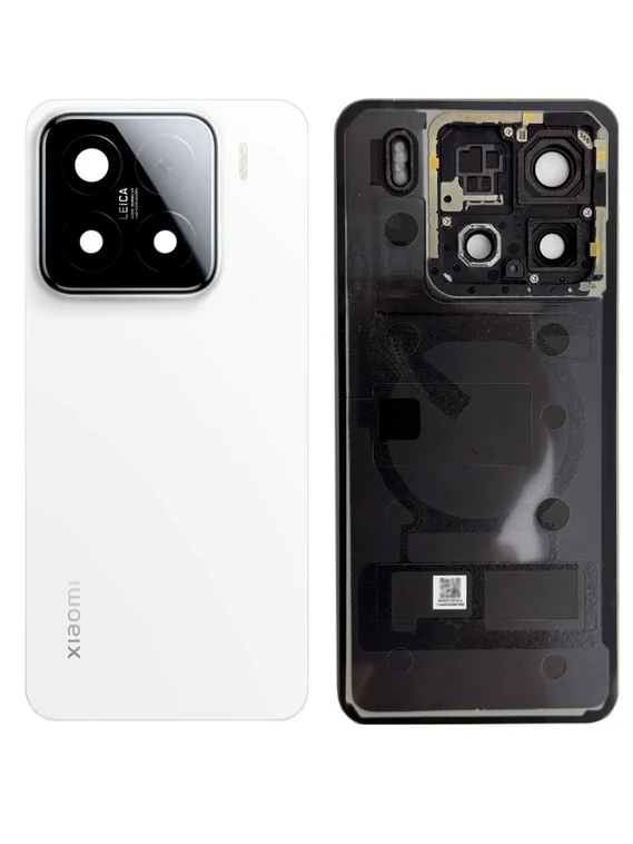 Задняя крышка для Xiaomi Mi 15 (Белая) со стеклом камеры