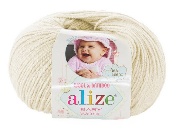 Пряжа Baby wool ( Alize) 01 Кремовый, фото
