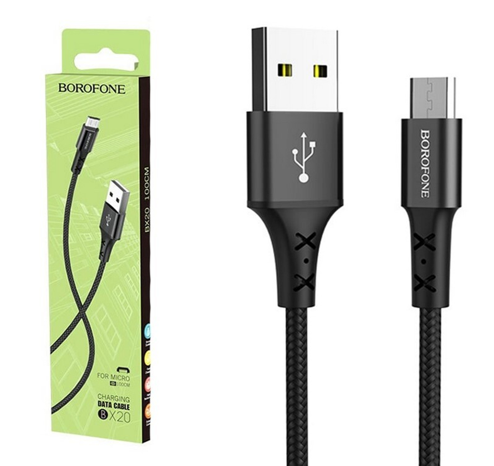 Кабель USB - Micro BOROFONE BX20 (черный) 1м