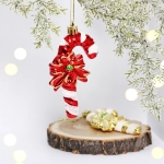 Ёлочные игрушки «Леденец Рождественский» 9,5см красный/золото (набор 2шт)