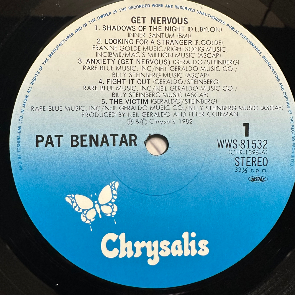 Pat Benatar - Get Nervous (Япония 1982г.)