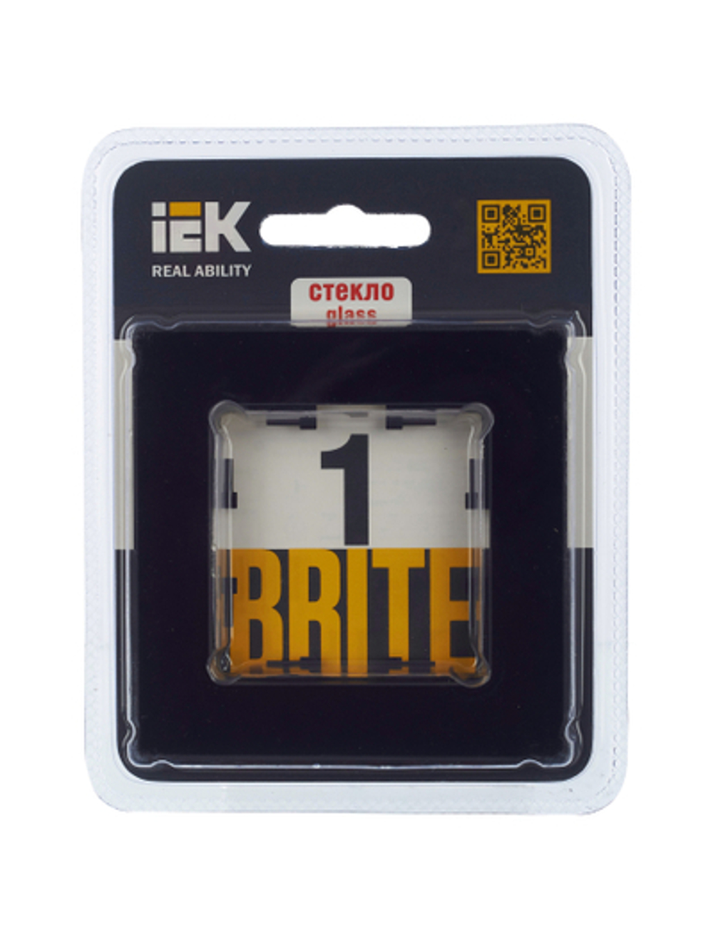 BRITE Рамка 1 -местная РУ-1-2-БрЧ стекло черный IEK
