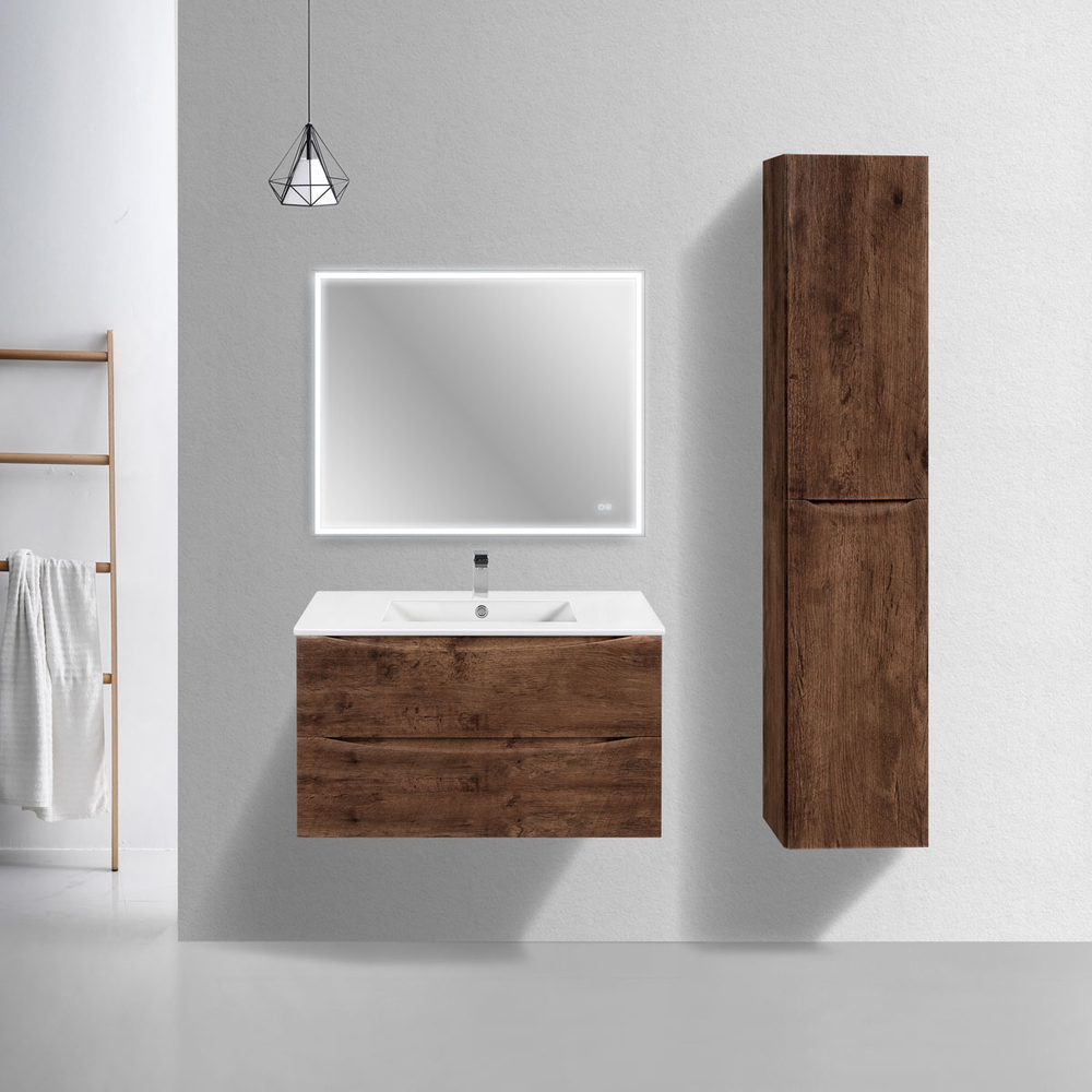 База под керамическую раковину Mia Slim 900 подвесная, 2 выкатных ящика soft close, R.Wood, , шт