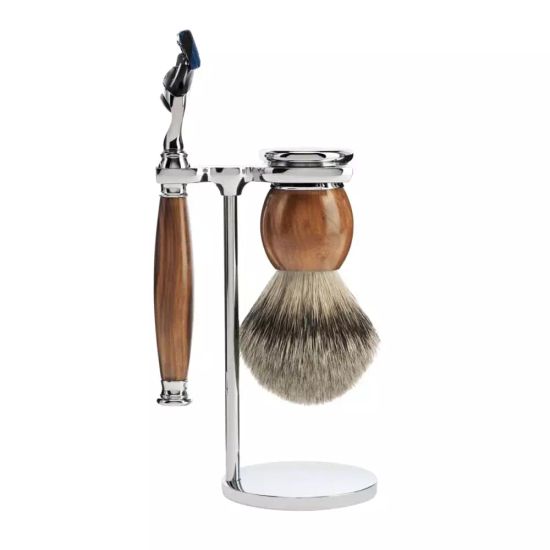 Бритвенный набор MUEHLE SOPHIST, железное дерево, барсучий ворс высшей категории Silvertip, бритва Fusion