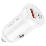 Автомобильный адаптер питания BOROFONE BZ18A PD 20W+QC 3.0 (белый)