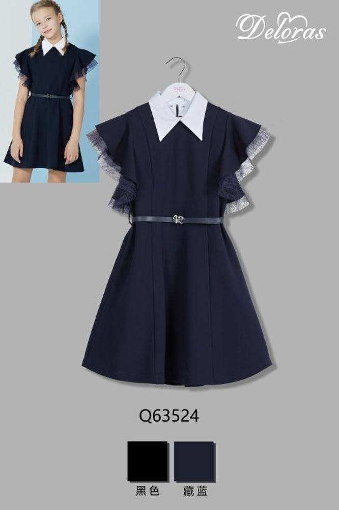 Платье школьное для девочки с короткими рукавами Deloras